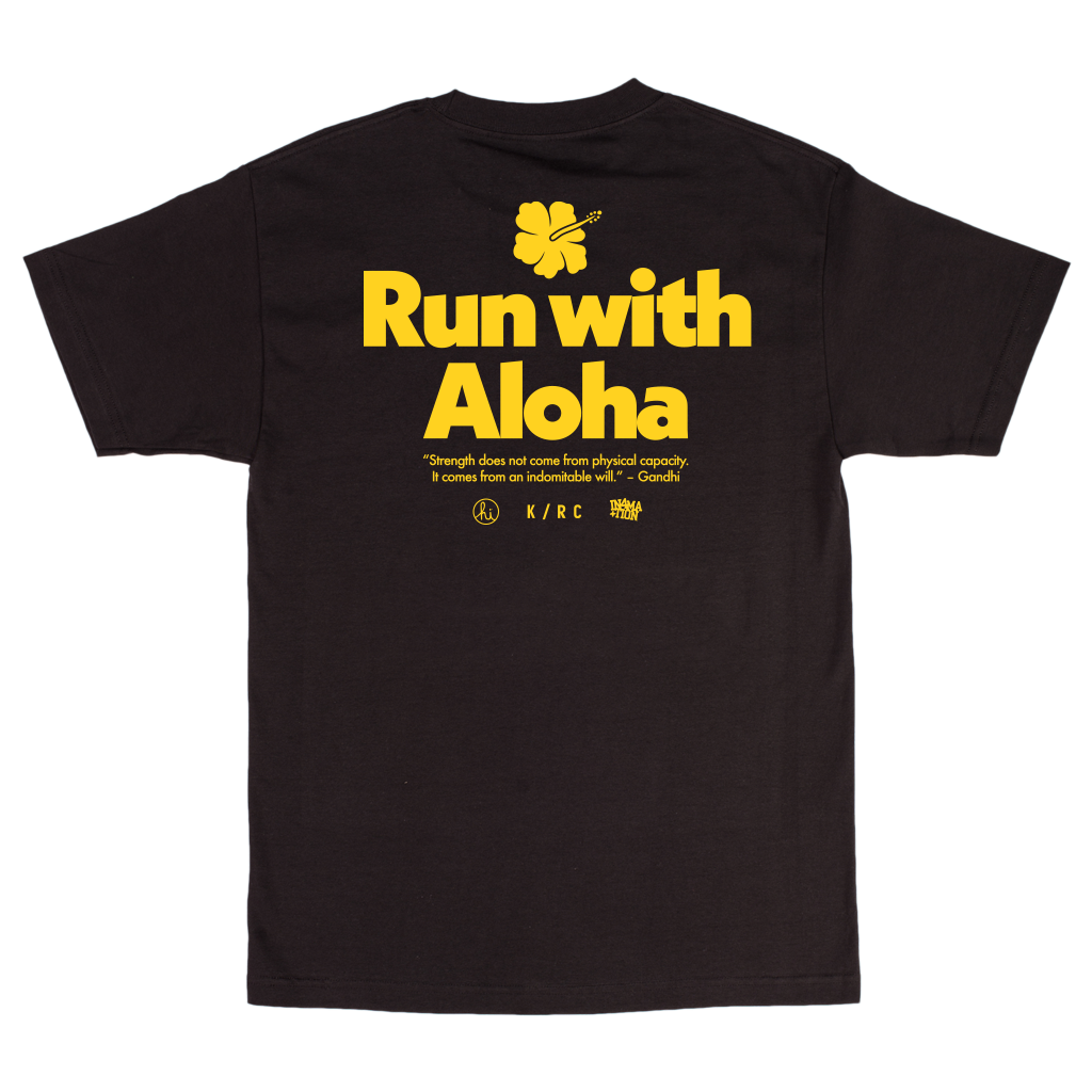 IN4MATION x KRC: ALOHA T-SHIRT BLACK AND YELLOW