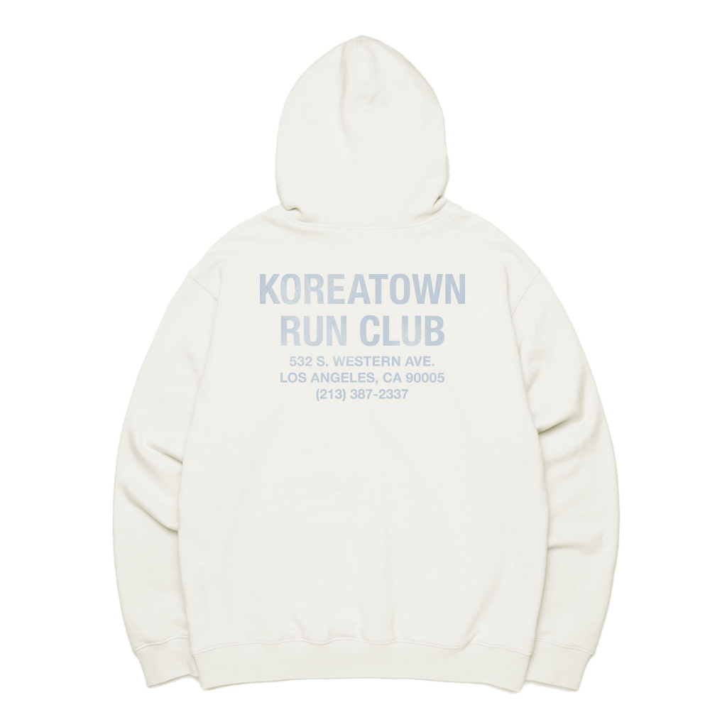 KRC CLASSIC TERRY HOODIE IN OFF WHITE – Koreatown Run Club