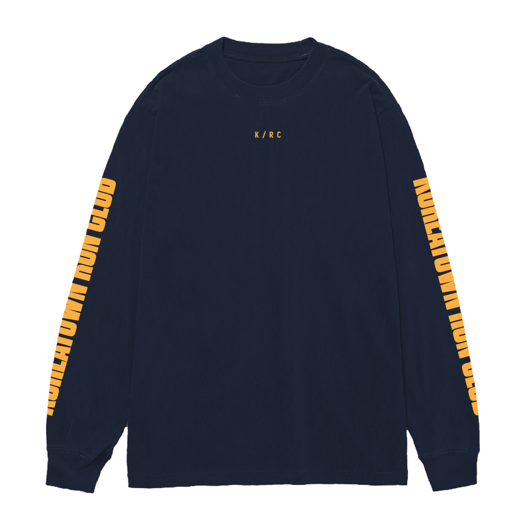 KRC FLAT LONG SLEEVE T-SHIRT NAVY – Koreatown Run Club