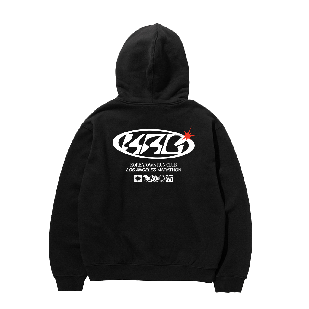 KRC OVAL HOODIE IN BLACK – Koreatown Run Club