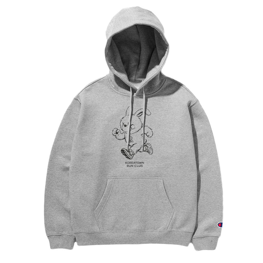 KRC RABBIT HOODIE IN HEATHER GREY – Koreatown Run Club