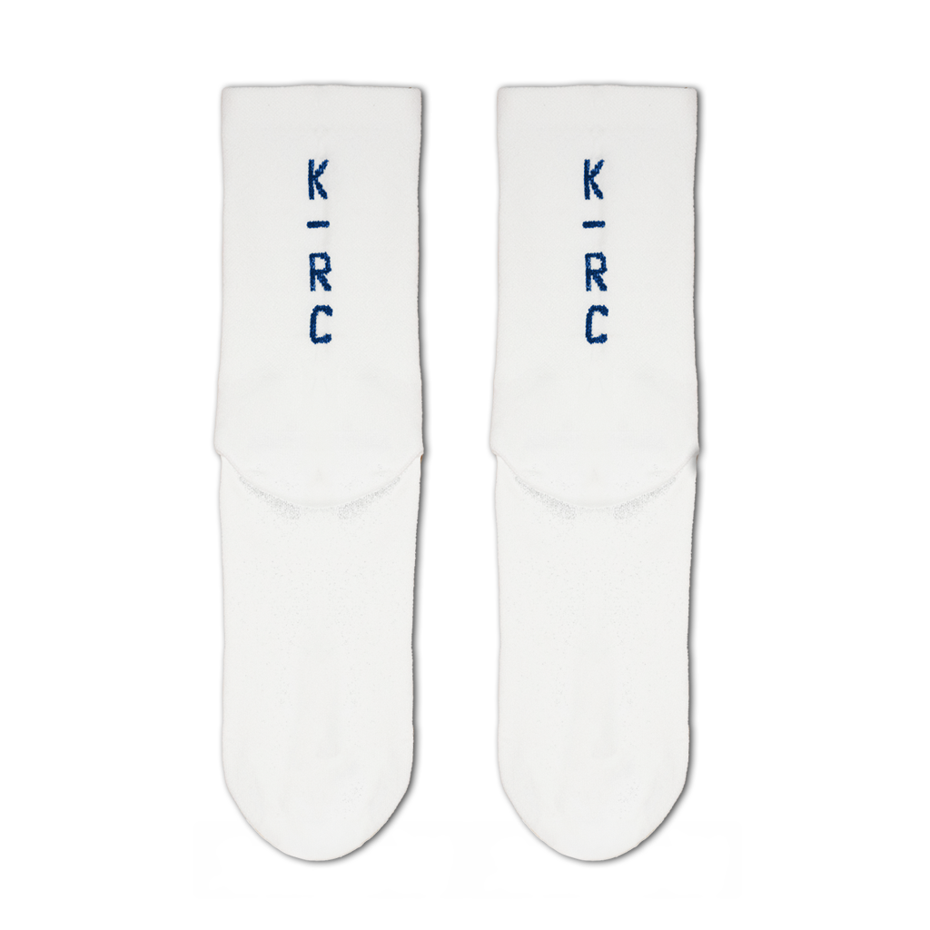 KRC: LOGO PERFORMANCE 2024 SOCKS IN WHITE / NAVY – Koreatown Run Club