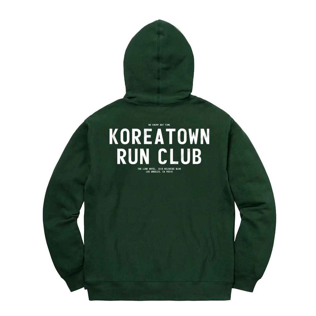 KRC LINE HOTEL HOODIE IN GREEN Koreatown Run Club