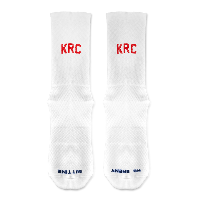 KRC: LOGO PERFORMANCE SOCKS IN WHITE